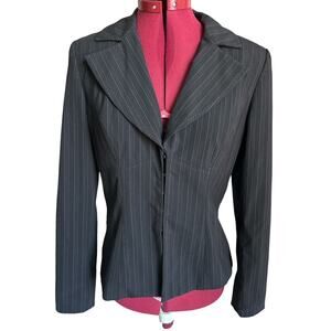 Vintage I.N.C Size 6 Y2K Bratz Style Hook & Eye‎ Blazer Jacket Purple Stripe